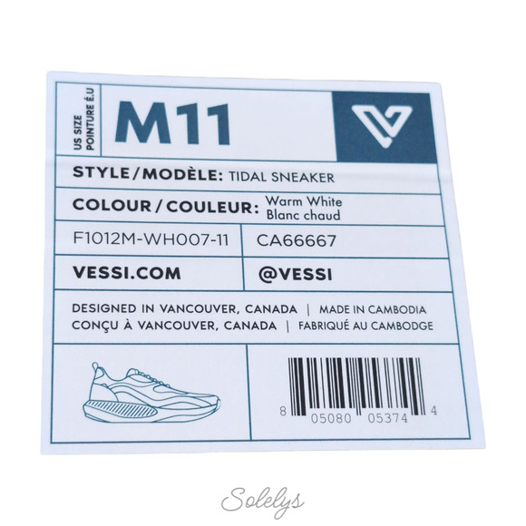 Vessi Tidal Mens 11 Warm White DymaTex Waterproof Vegan Casual Lace Up Sneaker main image 9